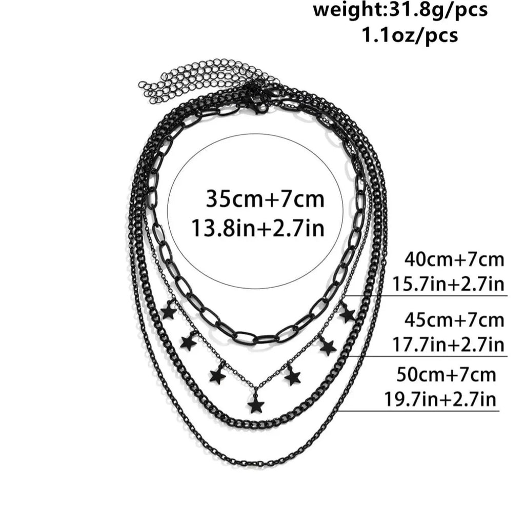 4PC Star Layered Necklace Set