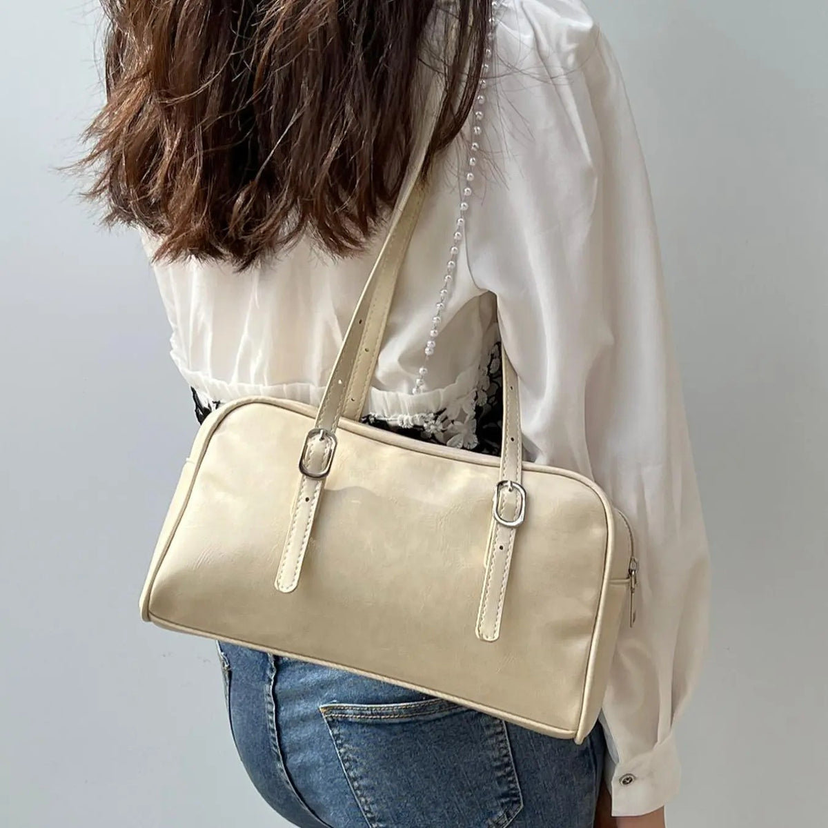 Vintage Zip Shoulder Bag