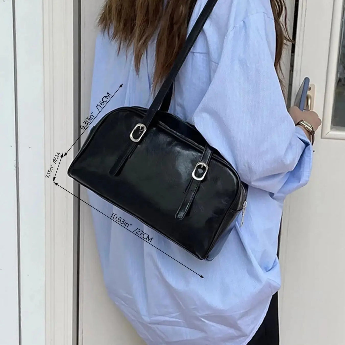 Vintage Zip Shoulder Bag