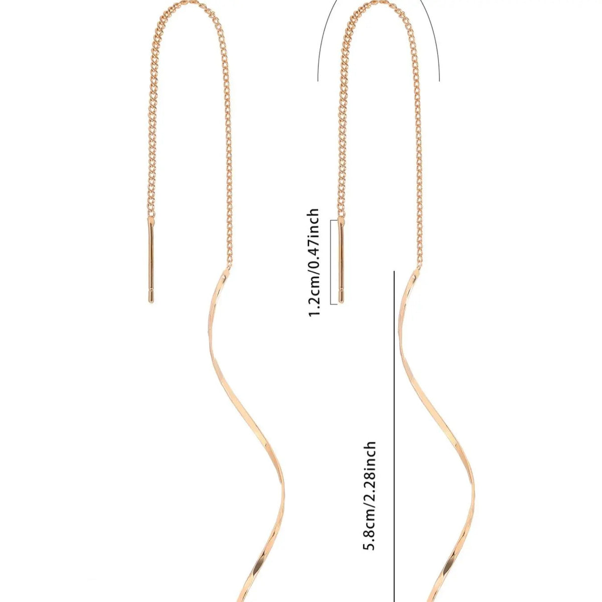18k Elegant Wave Drop Earrings