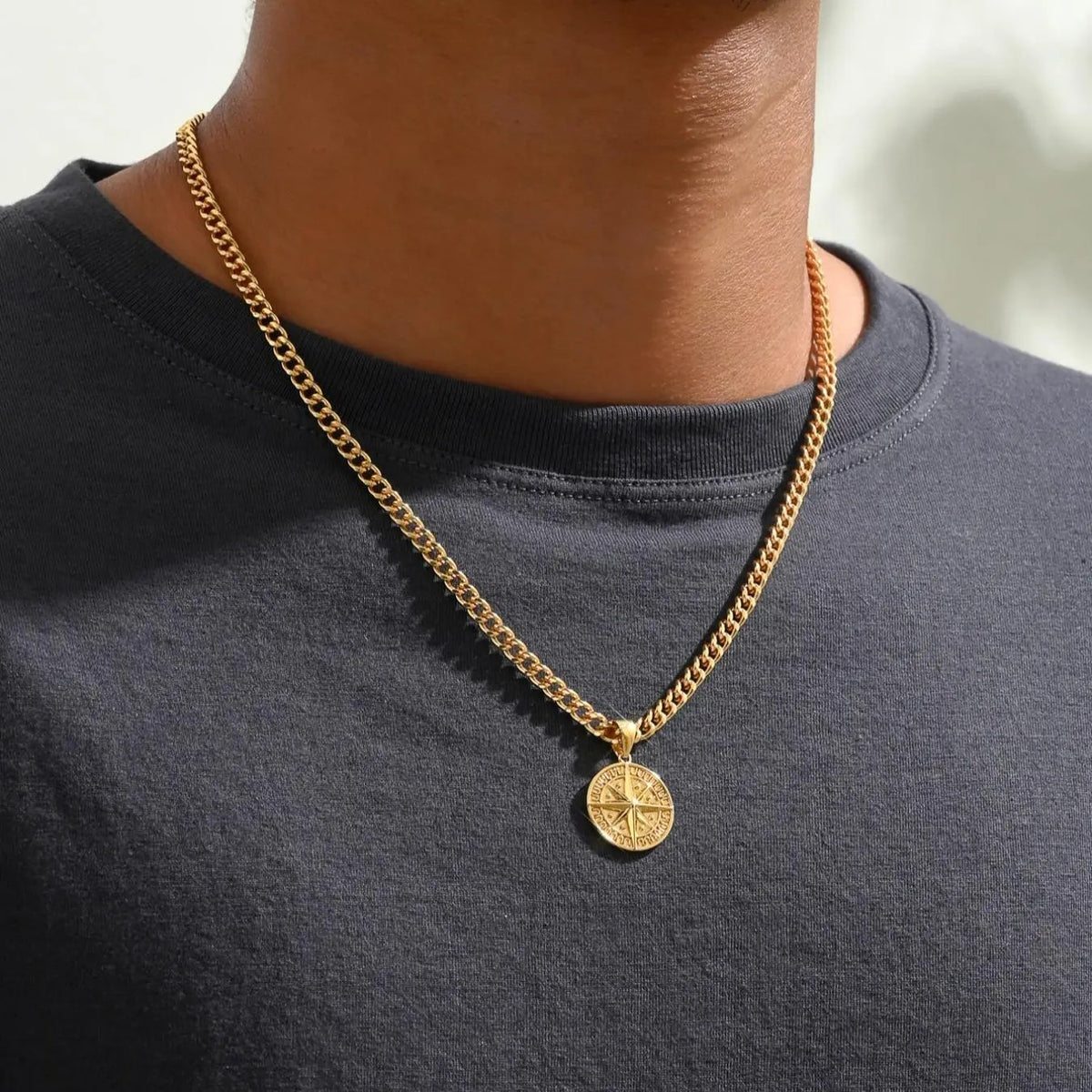 18k Geometric Compass Necklace
