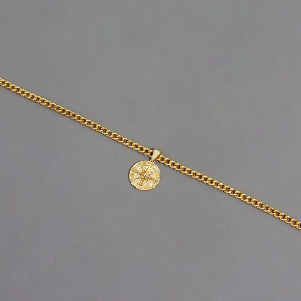 18k Geometric Compass Necklace