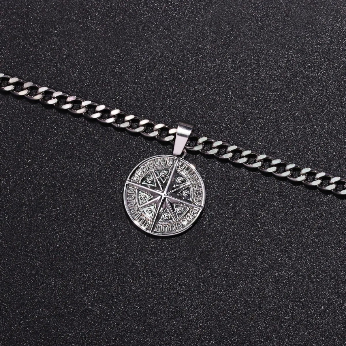 18k Geometric Compass Necklace