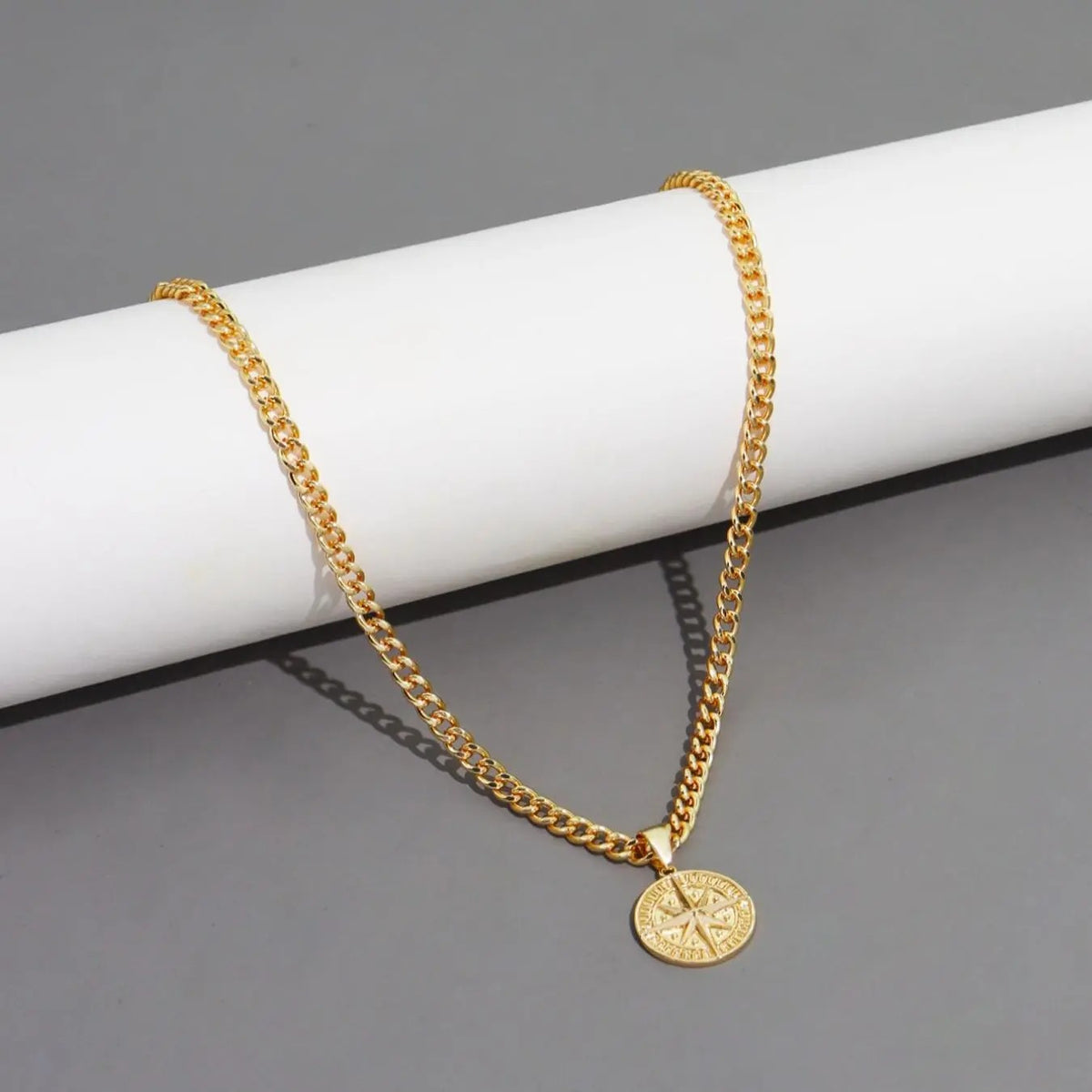 18k Geometric Compass Necklace