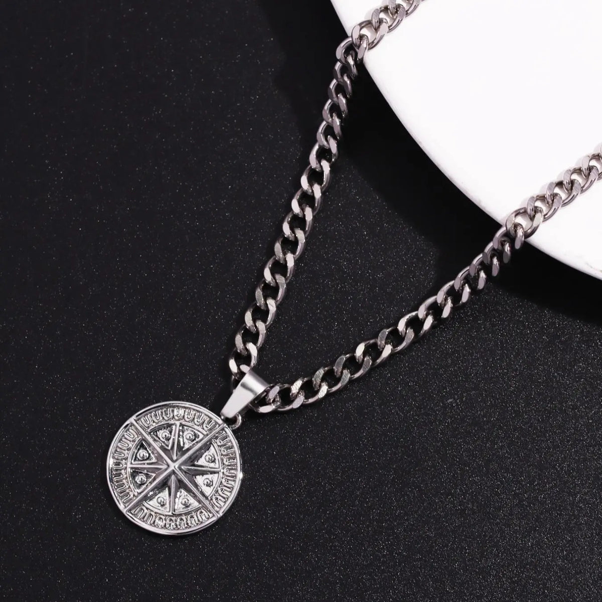 18k Geometric Compass Necklace