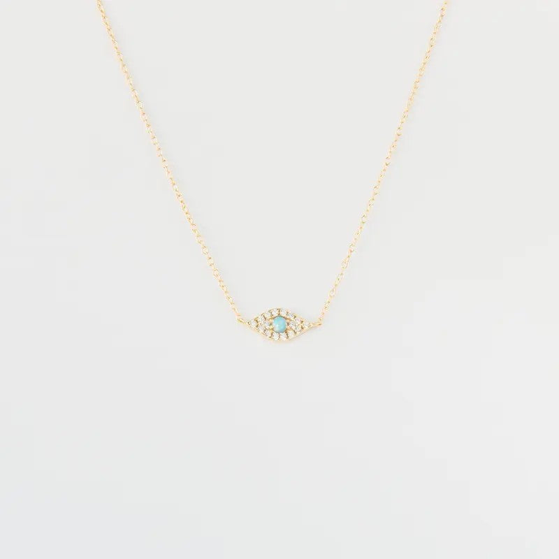 18k Dainty Evil Eye Necklace