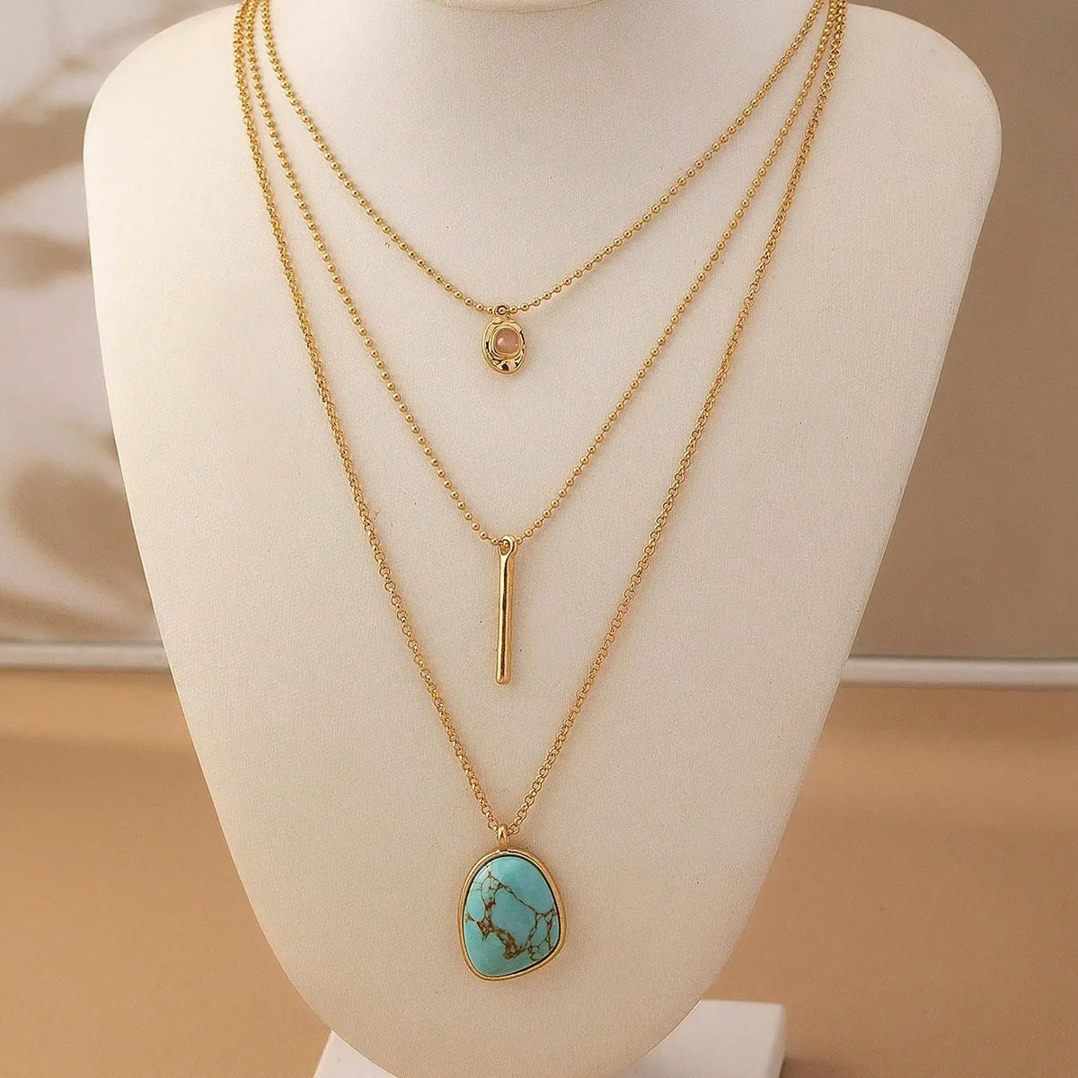 18k Turquoise Layered Necklace Set