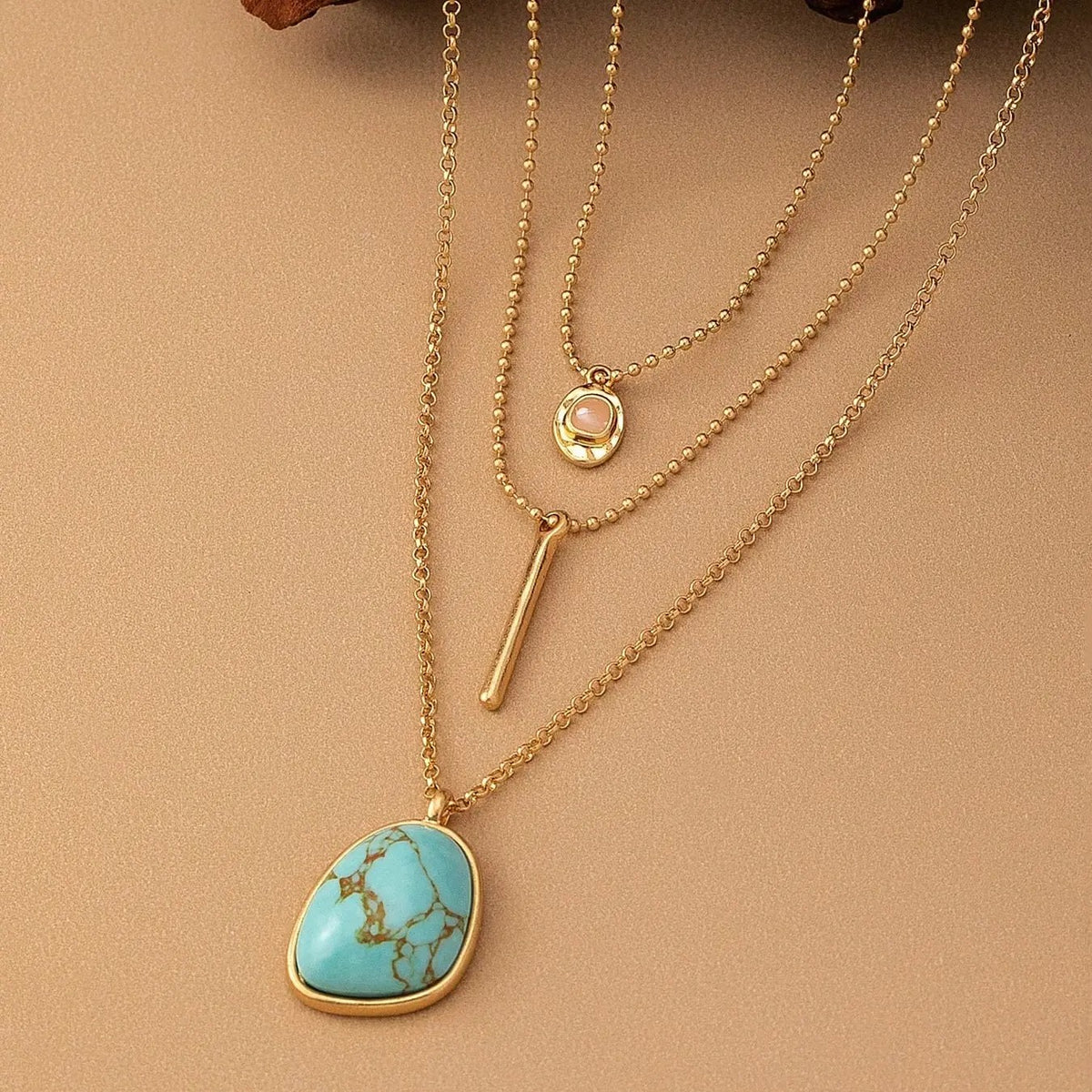 18k Turquoise Layered Necklace Set