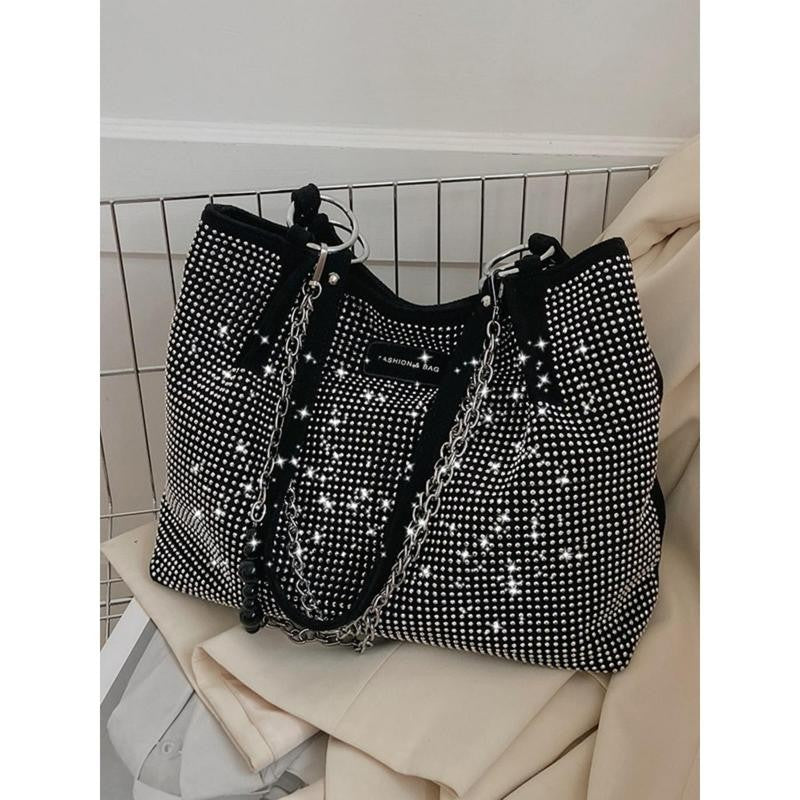 Elegant Zircon Chain Tote
