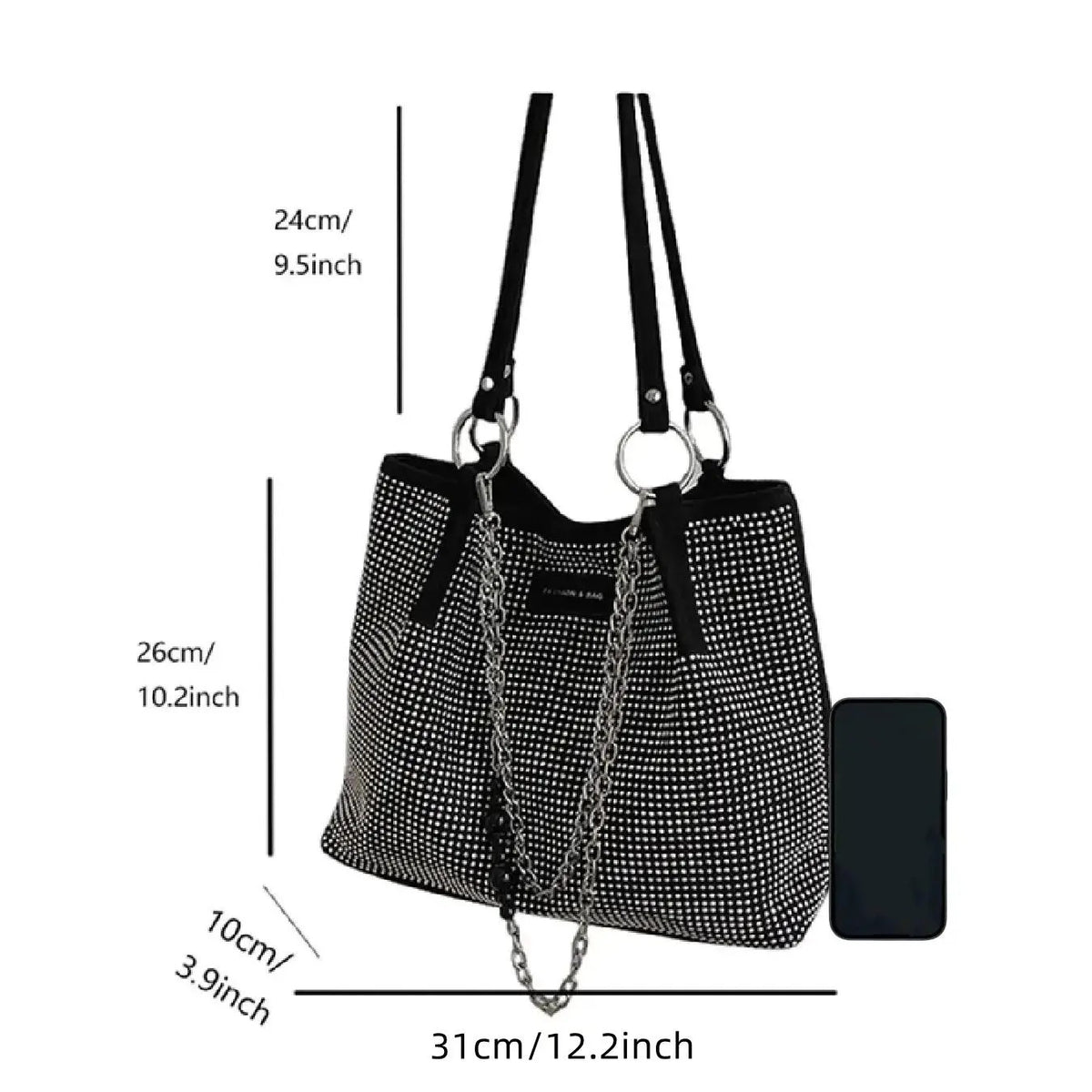 Elegant Zircon Chain Tote
