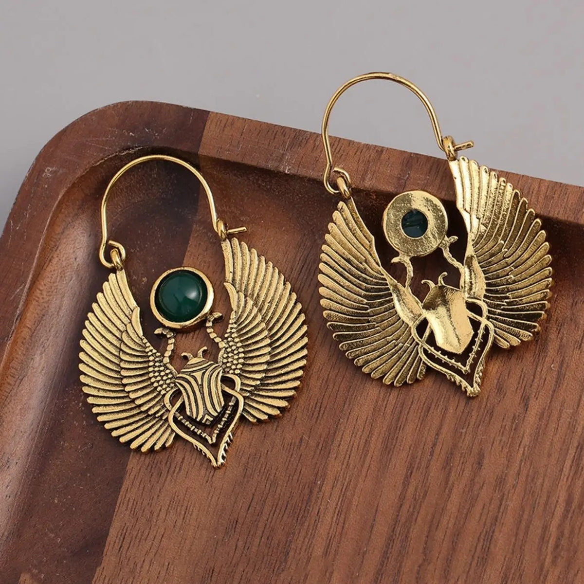 Vintage Wing Gemstone Earrings