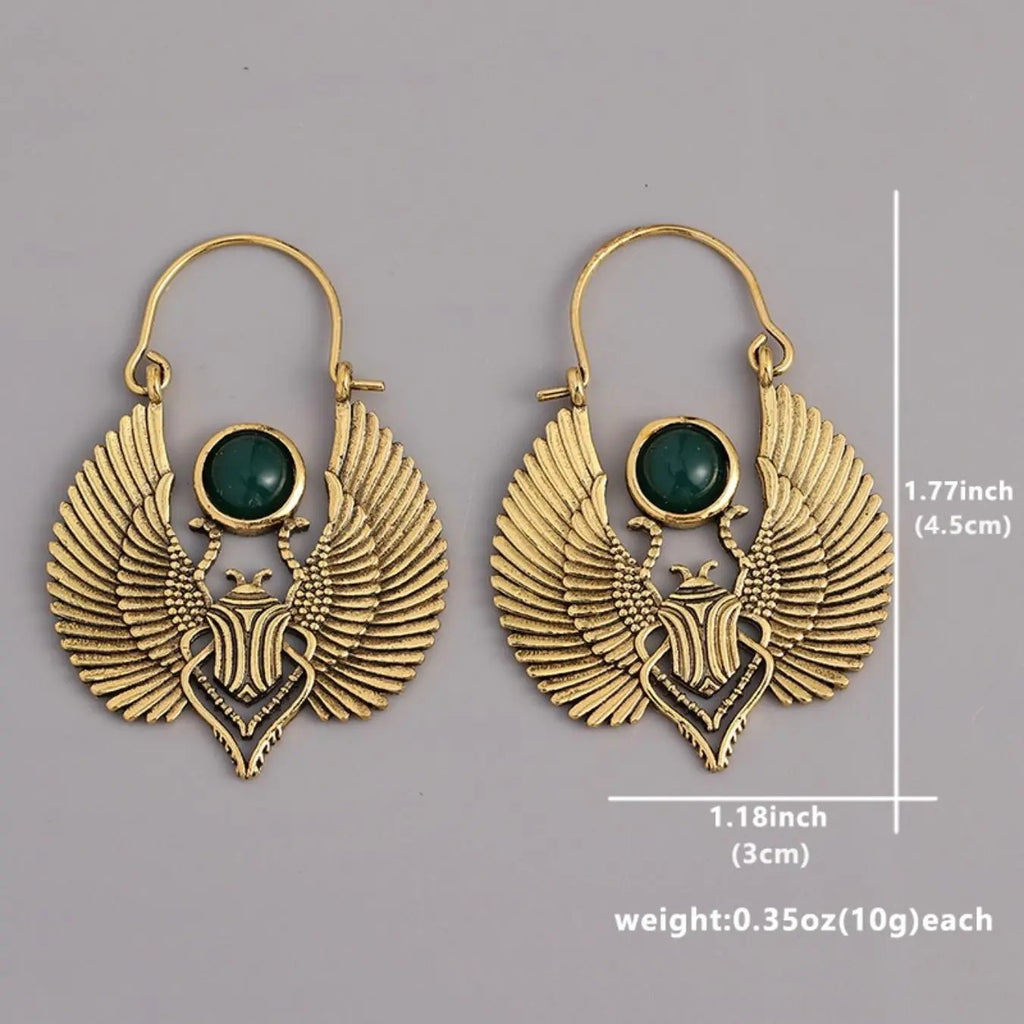 Vintage Wing Gemstone Earrings