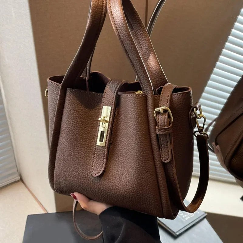 Elegant Textured Bucket Bag