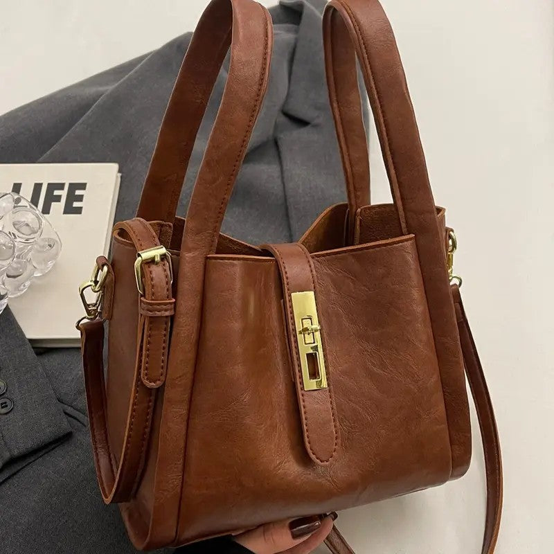 Elegant Textured Bucket Bag