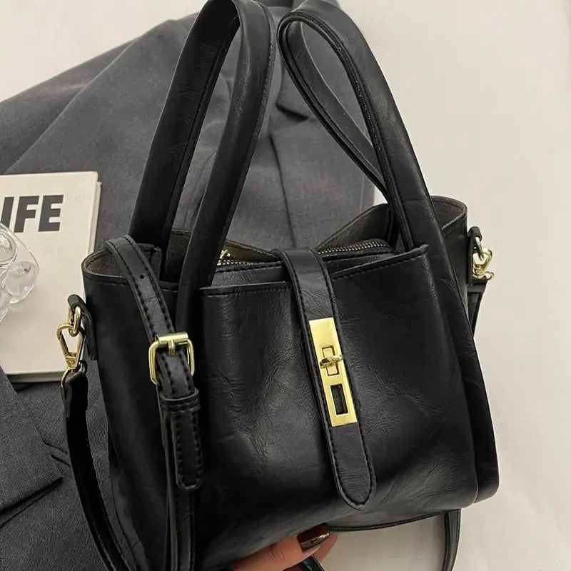 Elegant Textured Bucket Bag