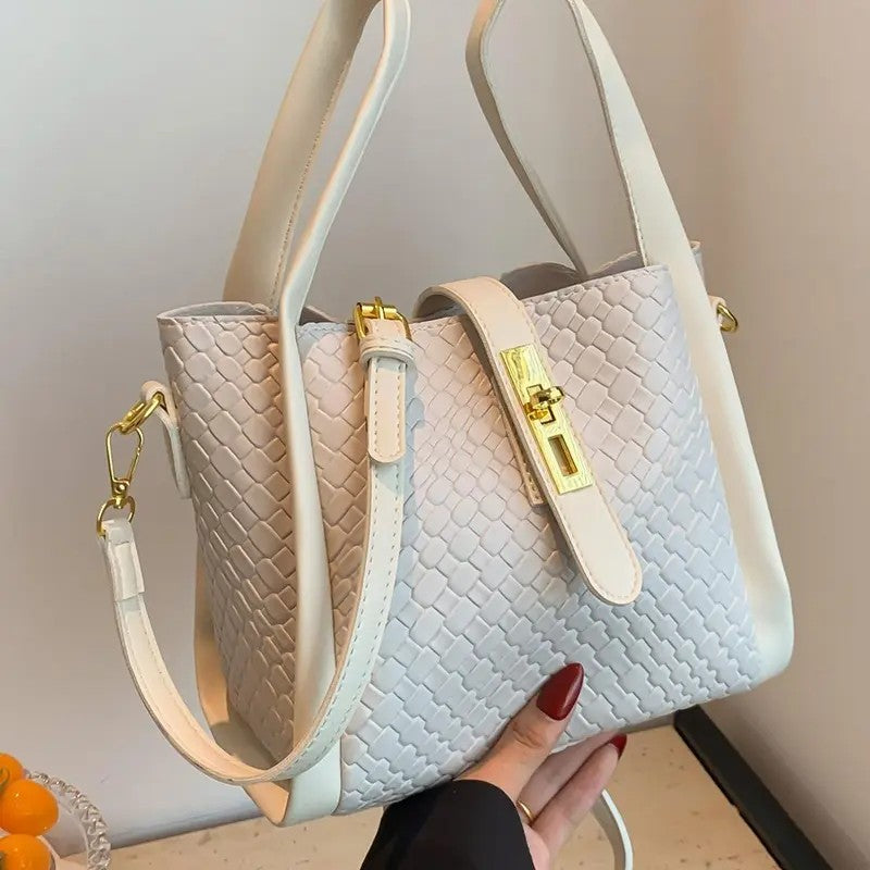 Elegant Textured Bucket Bag