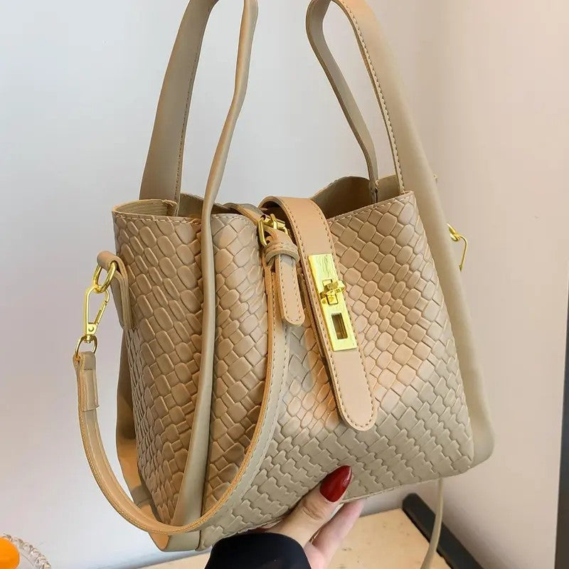 Elegant Textured Bucket Bag