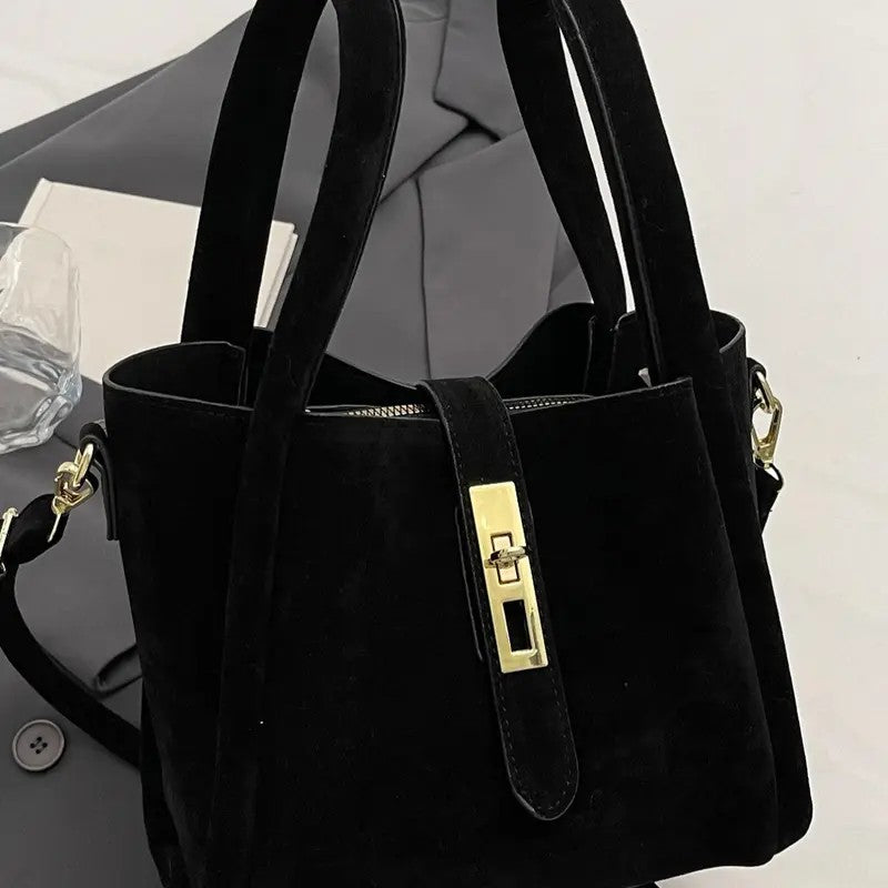 Elegant Textured Bucket Bag