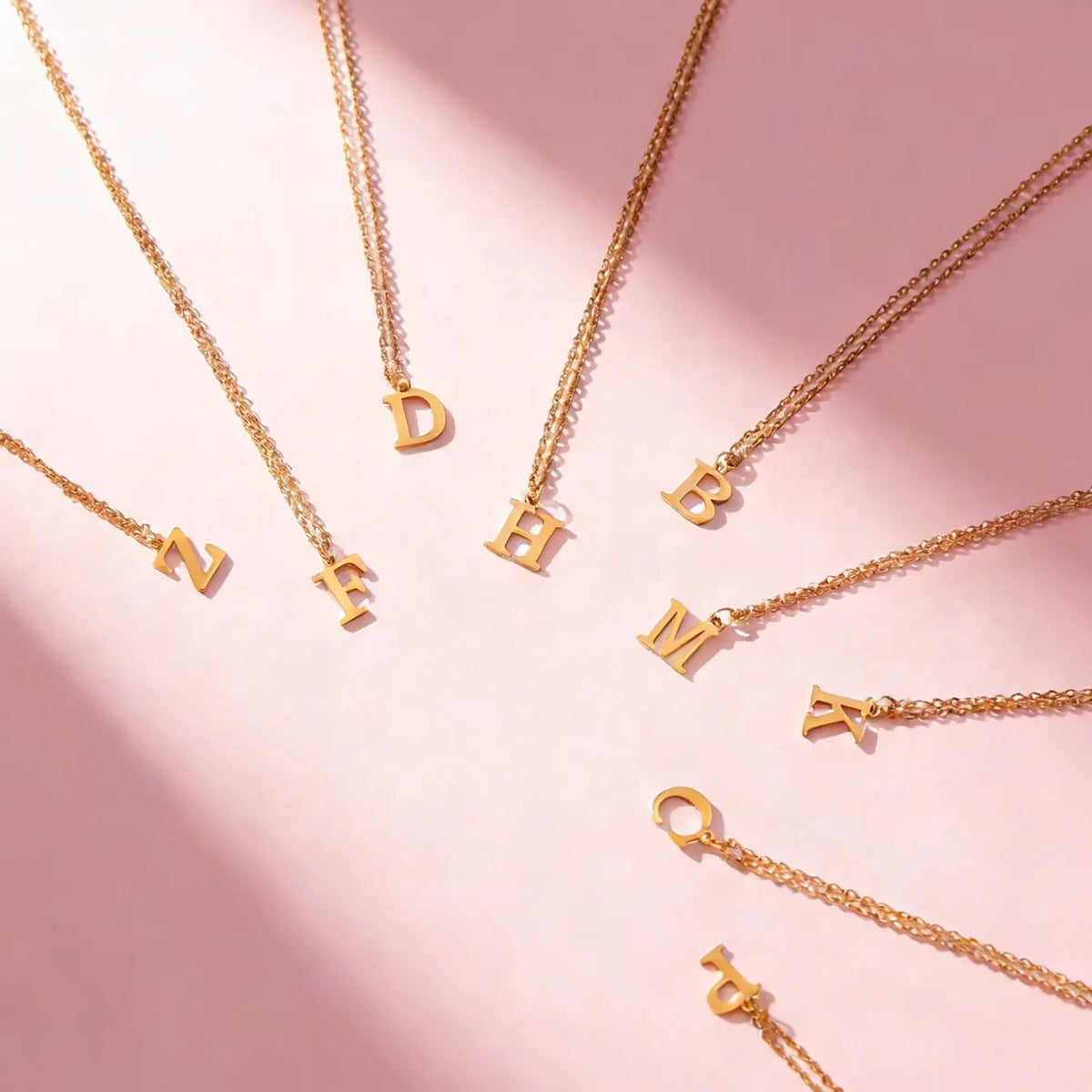 18k Angel Wing Initial Necklace Set