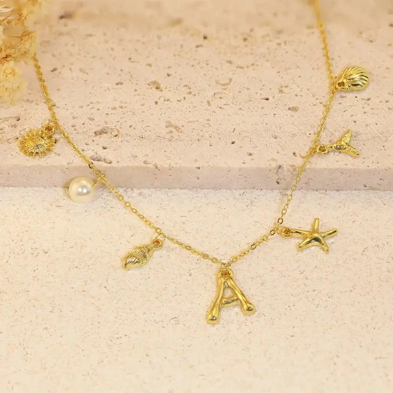 18k Dainty Shell Starfish Necklace