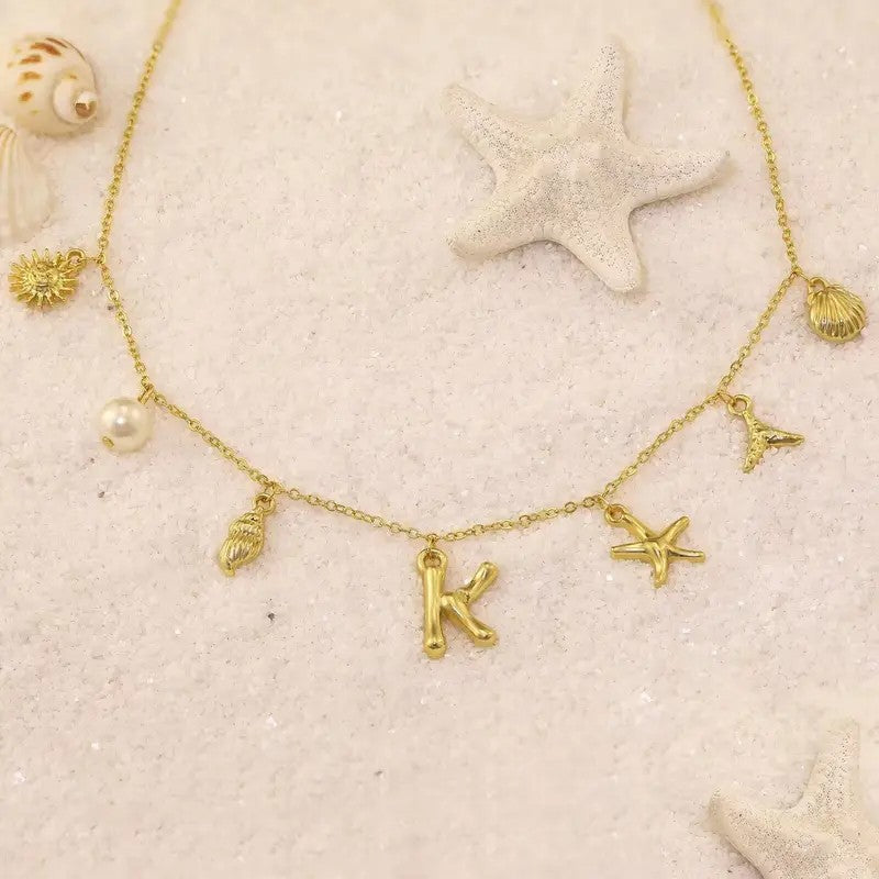 18k Dainty Shell Starfish Necklace