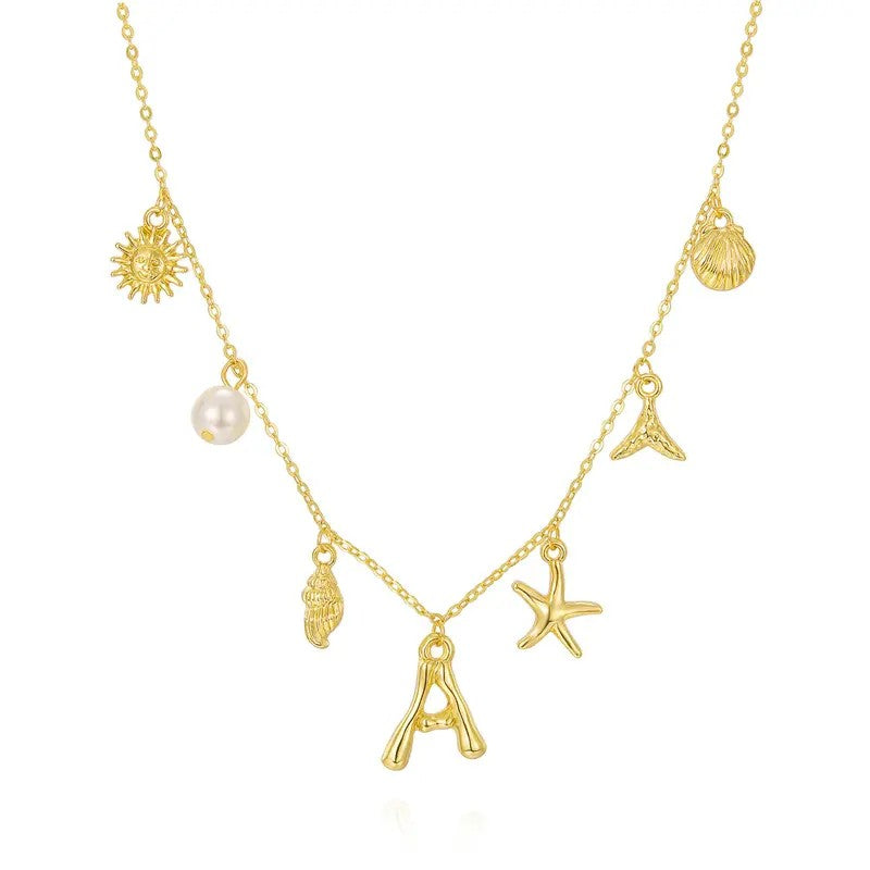 18k Dainty Shell Starfish Necklace