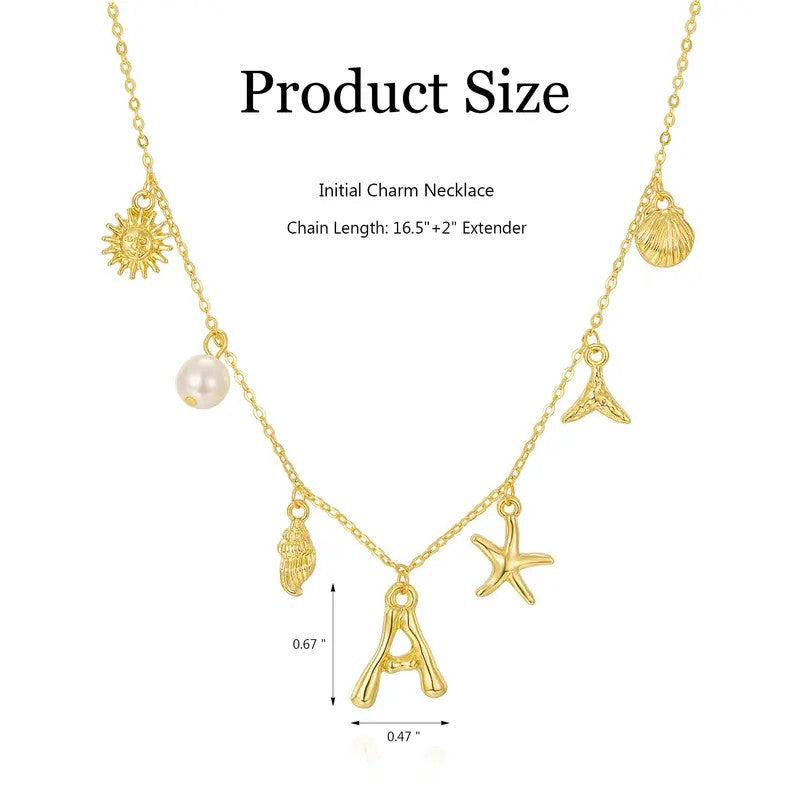 18k Dainty Shell Starfish Necklace