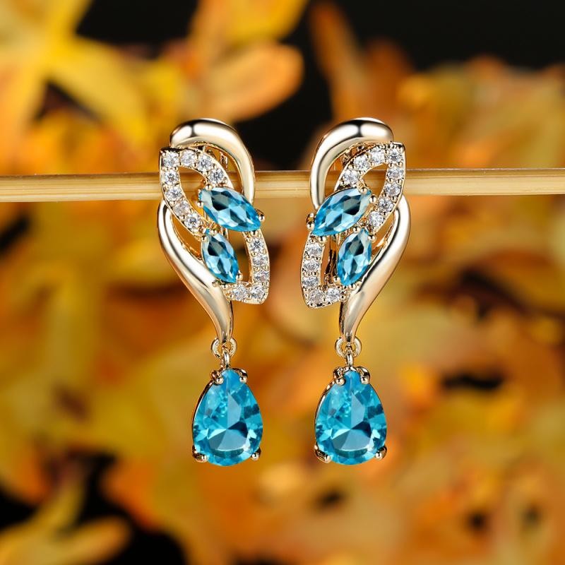 18k Elegant Red Drop Earrings