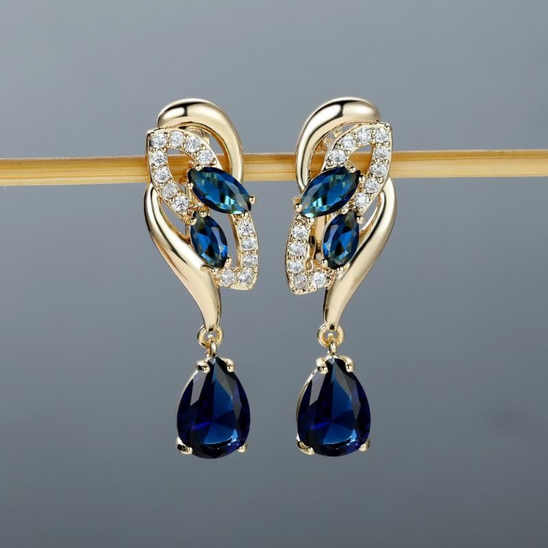 18k Elegant Red Drop Earrings