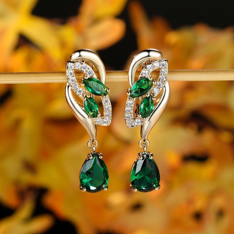 18k Elegant Red Drop Earrings