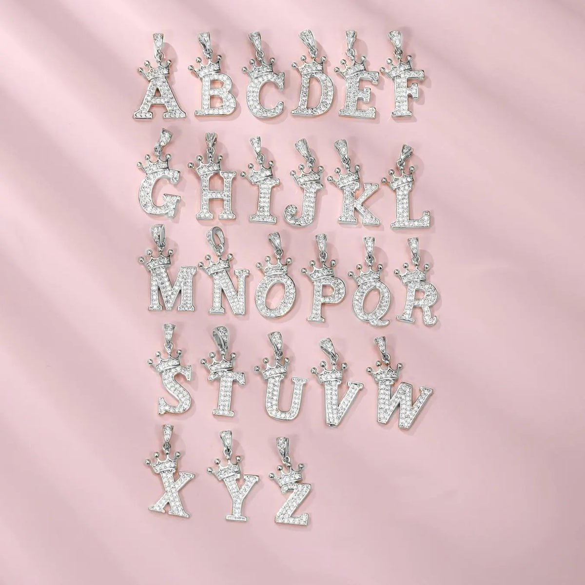 18k Dainty Elegant Crown Initial Necklace