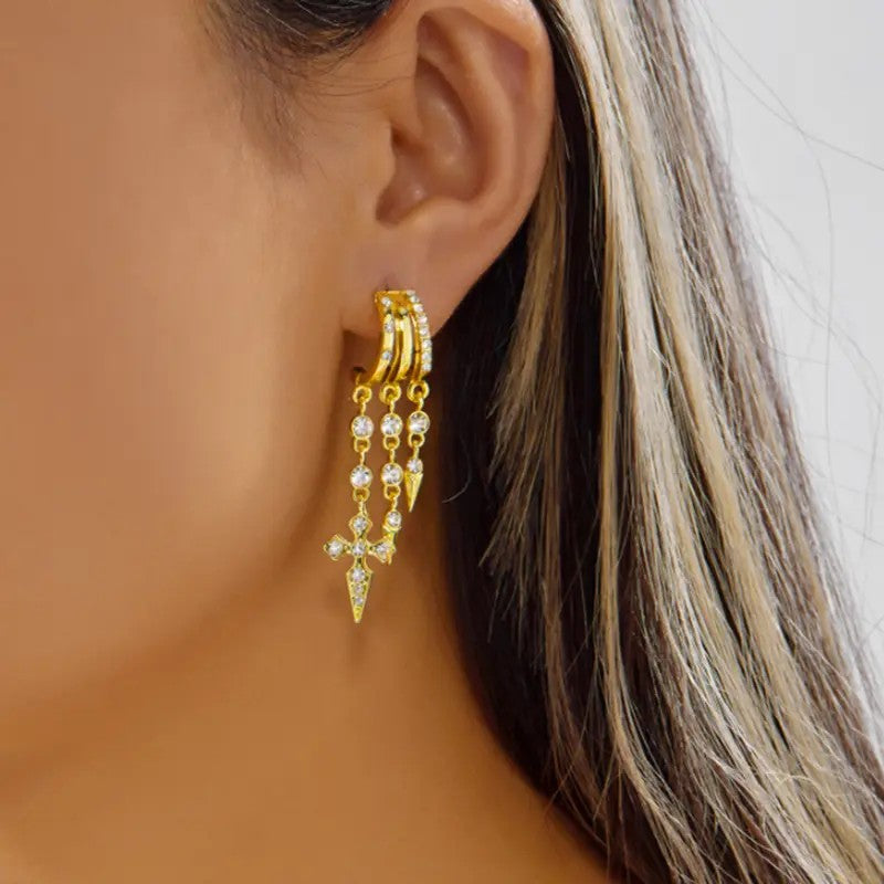 2PC 18k Celestial Drop Earrings