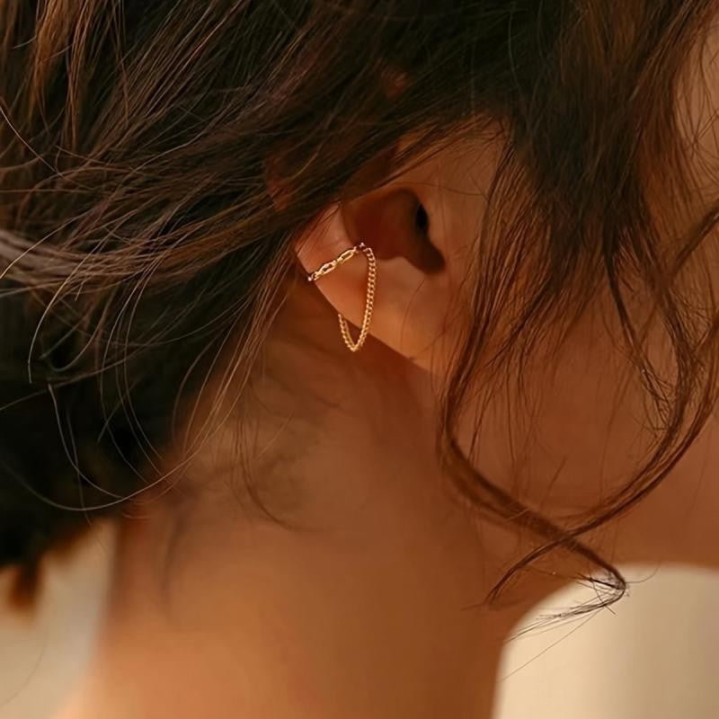 18k Elegant Chain Ear Cuff
