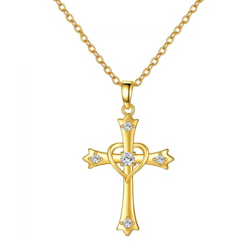 18k Classic Dainty Cross Necklace
