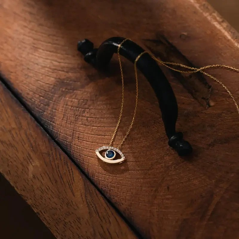 18k Minimal Evil Eye Necklace