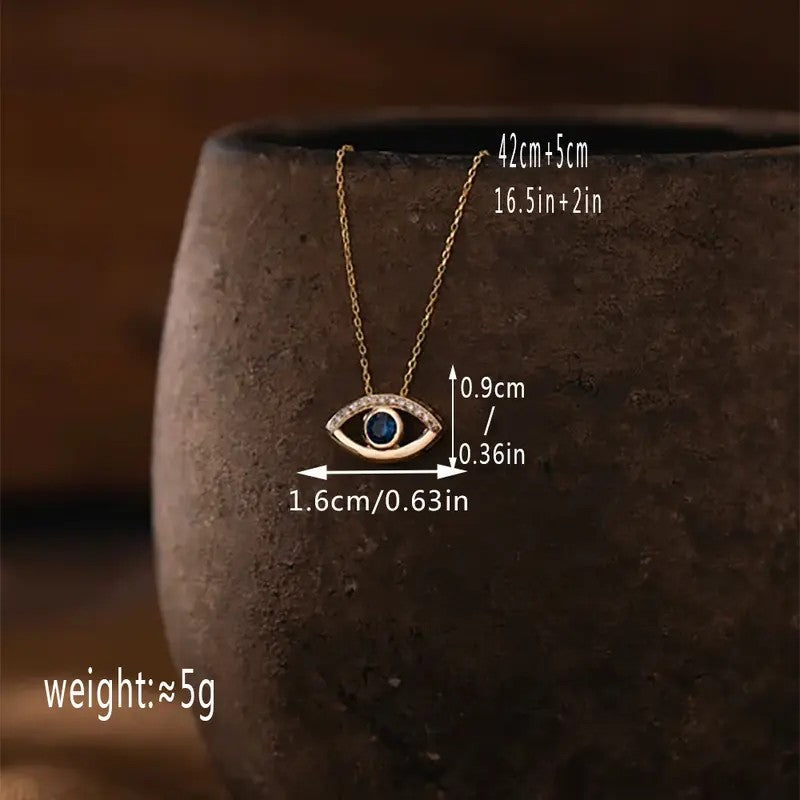 18k Minimal Evil Eye Necklace