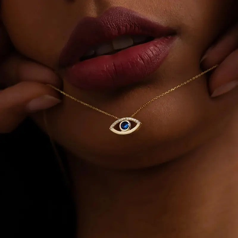 18k Minimal Evil Eye Necklace
