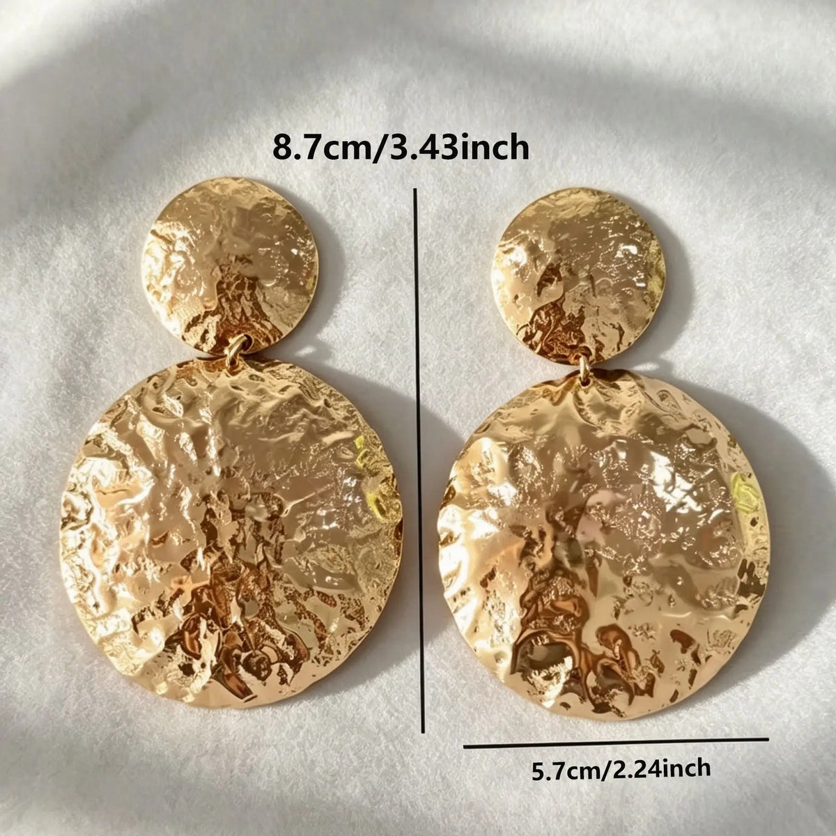 Textured Round Drop Earrings