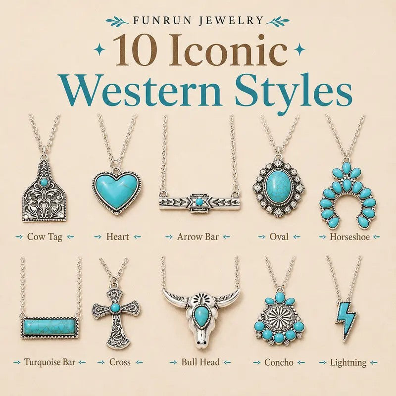 10PC Boho Western Necklace Set