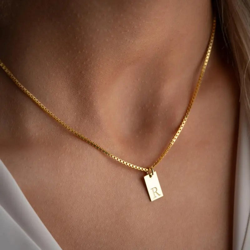 18k Dainty Initial Layered Necklace
