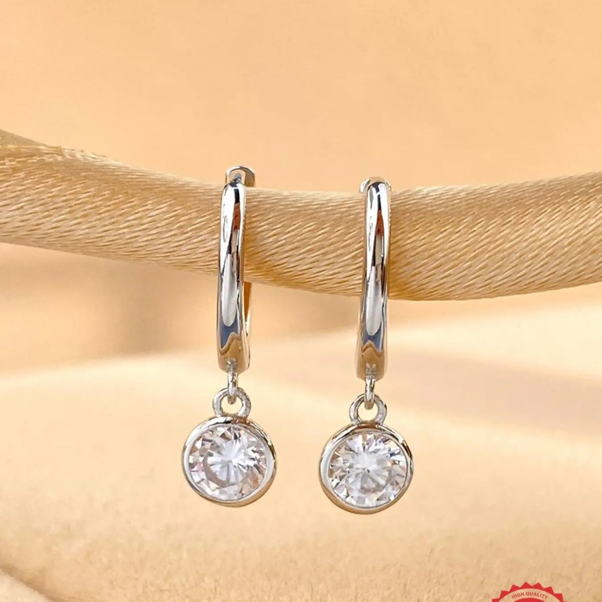 Minimal Zircon Drop Earrings