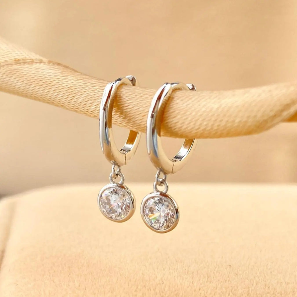 Minimal Zircon Drop Earrings