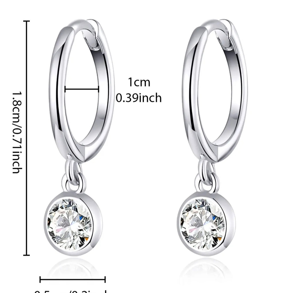 Minimal Zircon Drop Earrings