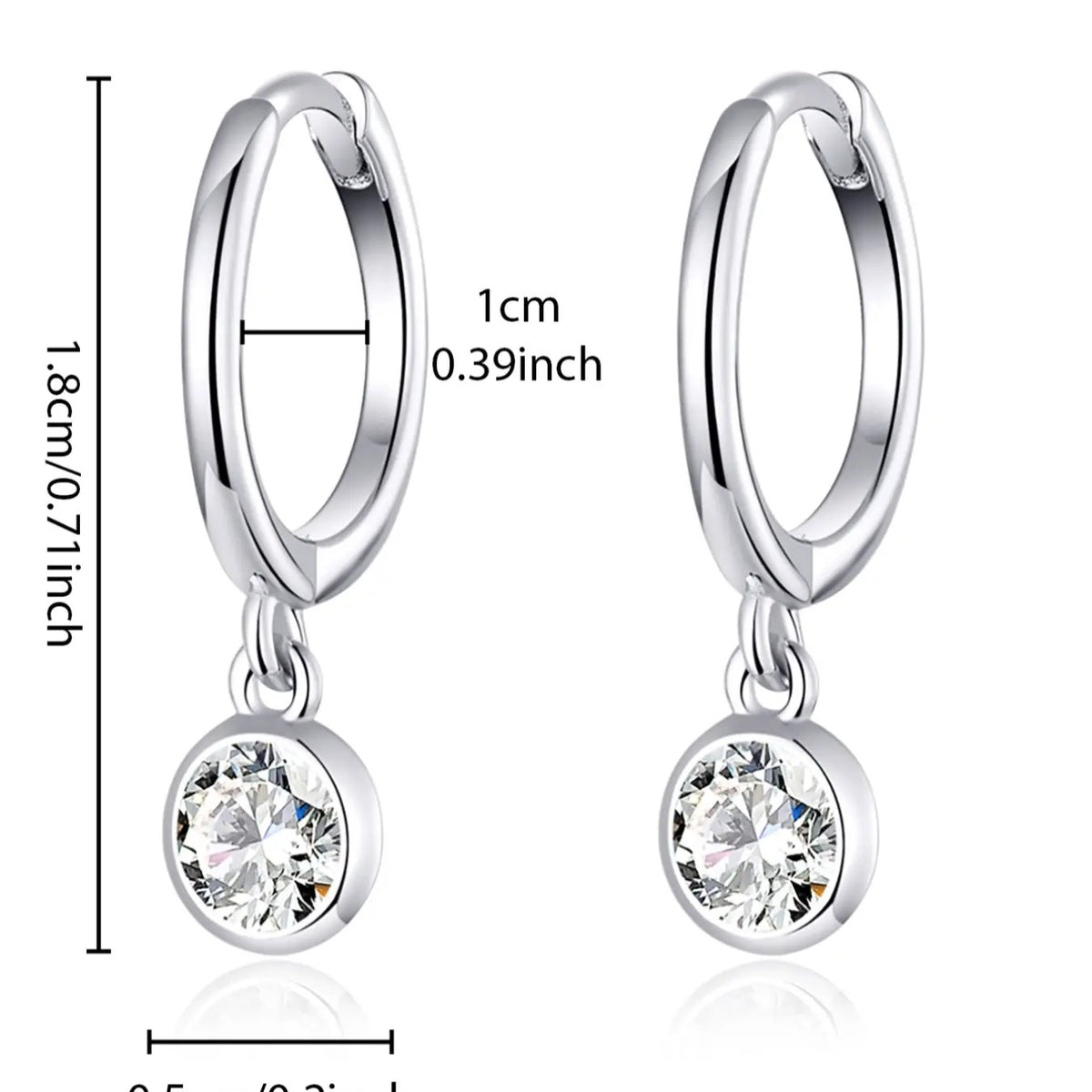 Minimal Zircon Drop Earrings