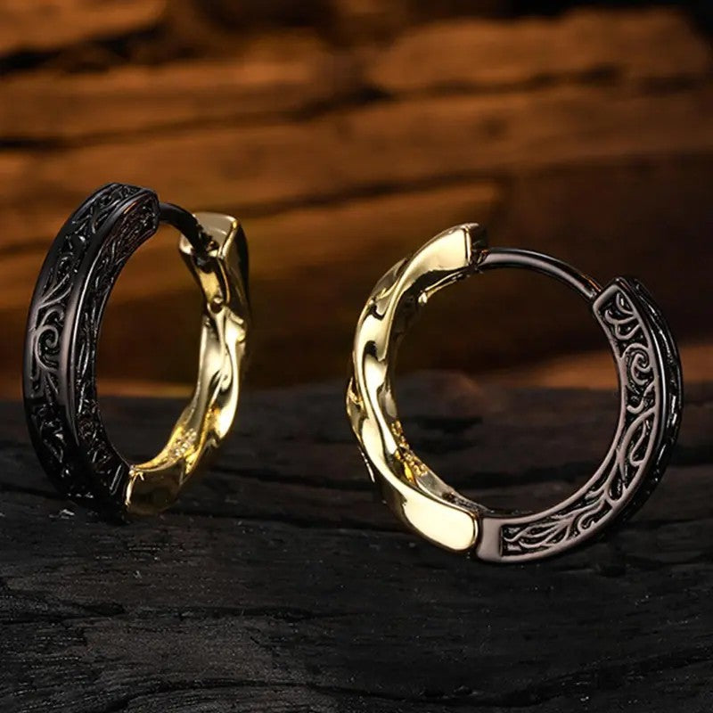 Vintage Engraved Hoop Earrings