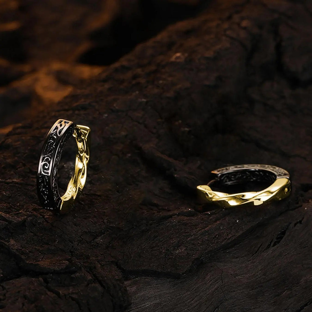 Vintage Engraved Hoop Earrings