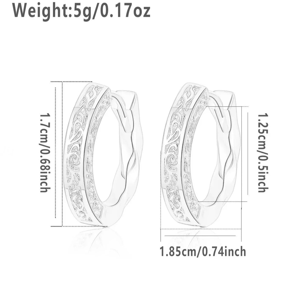 Vintage Engraved Hoop Earrings