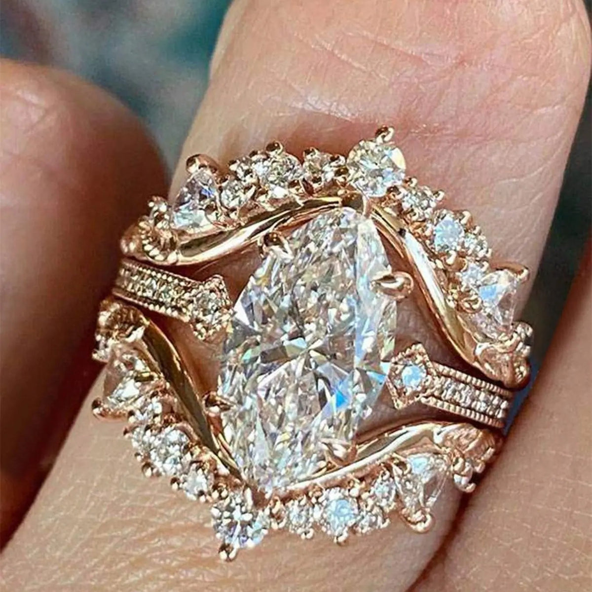 Elegant Marquise Crystal Ring