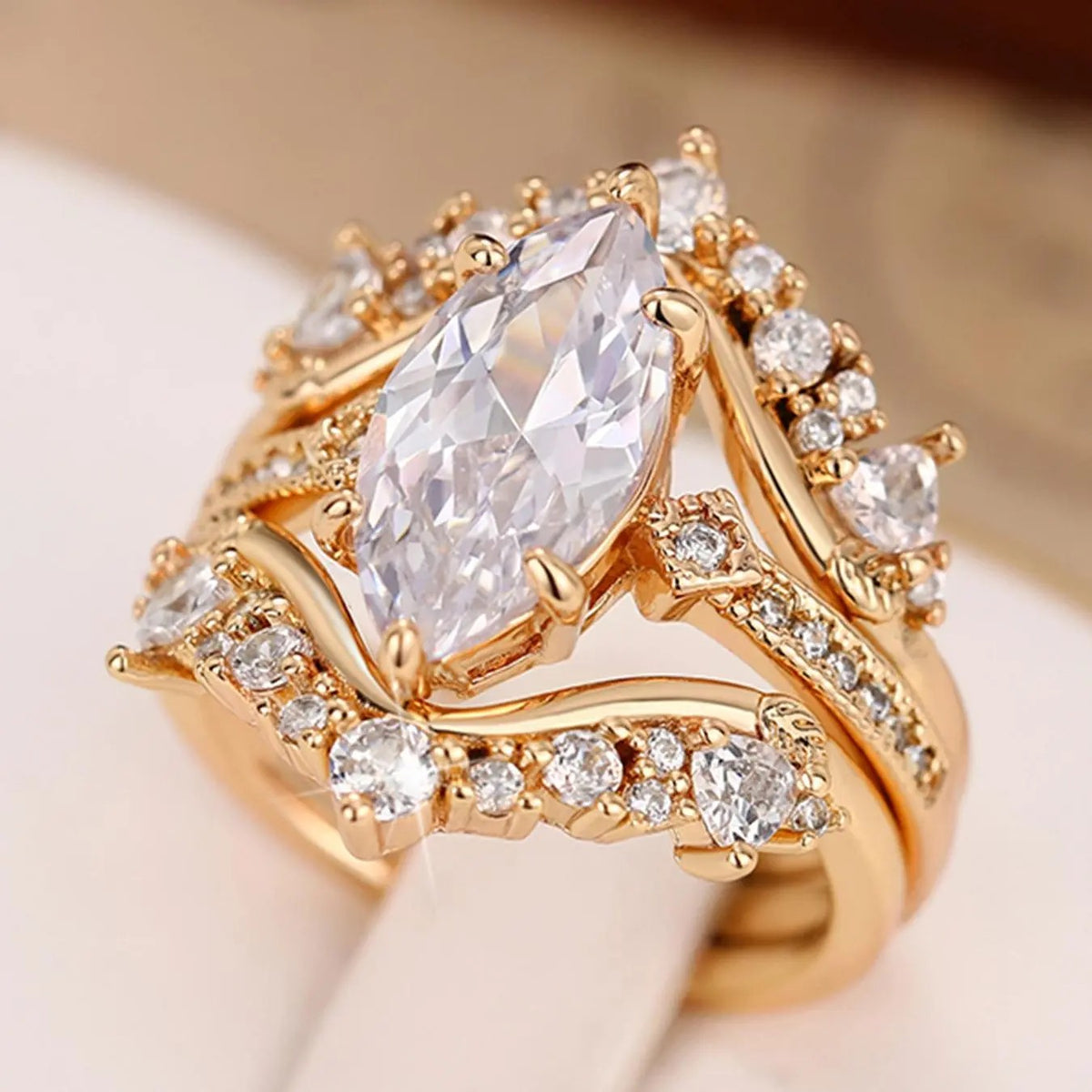 Elegant Marquise Crystal Ring