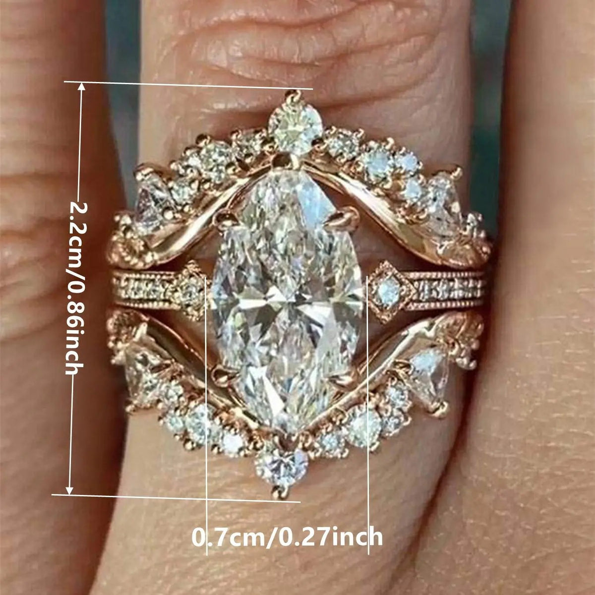 Elegant Marquise Crystal Ring